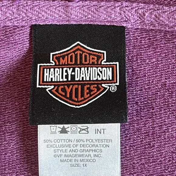 Harley Davidson Motorcycles Womens Size 1X Purple Hoodie Sweatshirt El Paso, TX - Picture 4 of 8